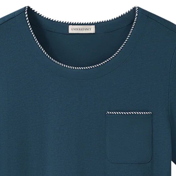 NEW ❤️ 2 Piece UNDERSTANCE Short Pajama Set in INK BLUE. Super Comfy Size XL - Picture 3 of 9